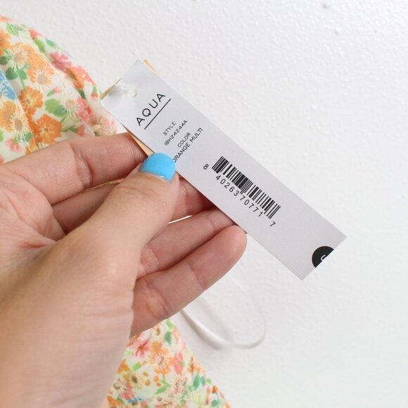 Aqua Printed Cotton Eyelet Cropped Top Orange Size S‎ - Picture 4 of 6